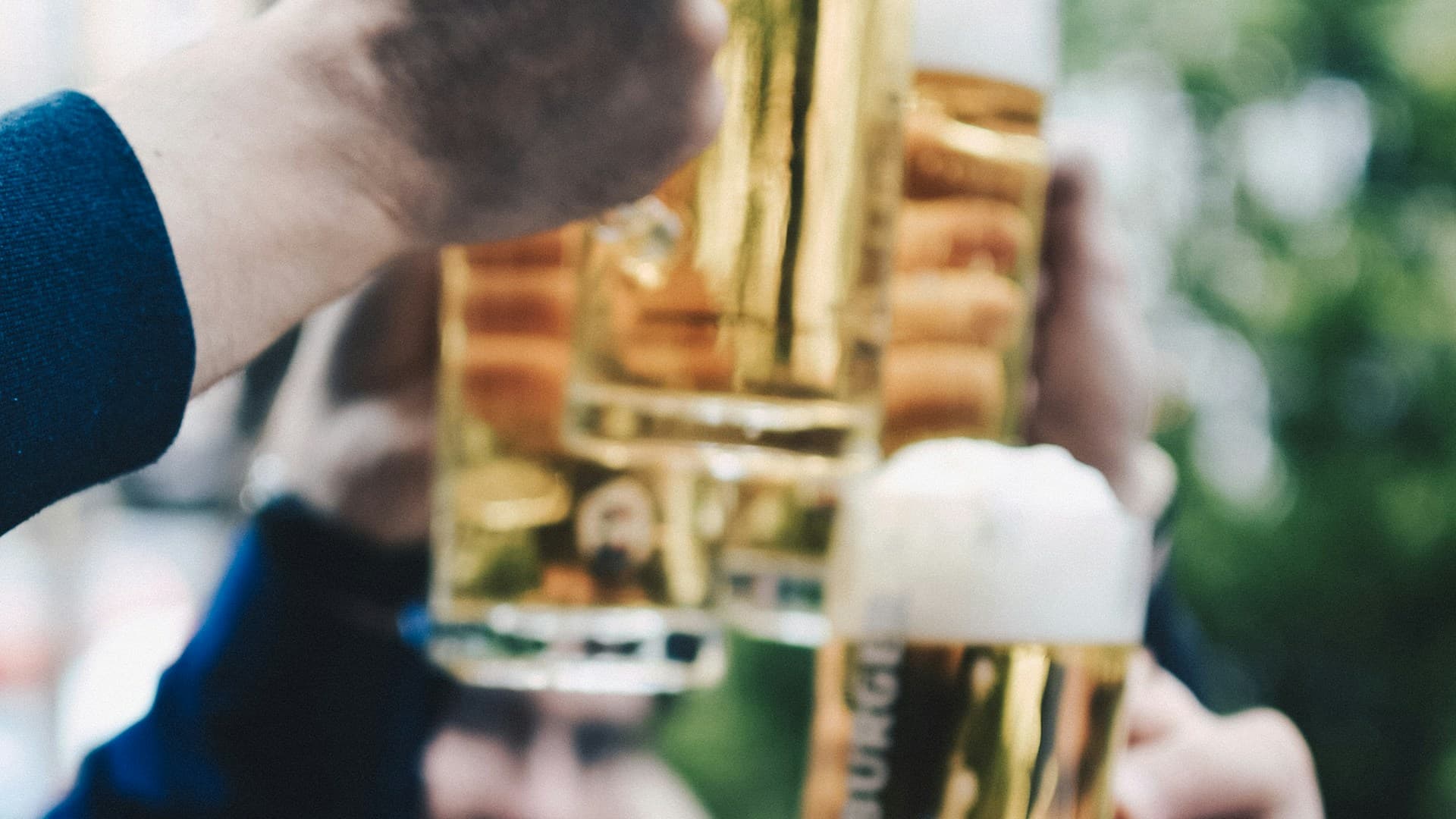 Overview of Oktoberfest beer tents on the Theresienwiese in Munich